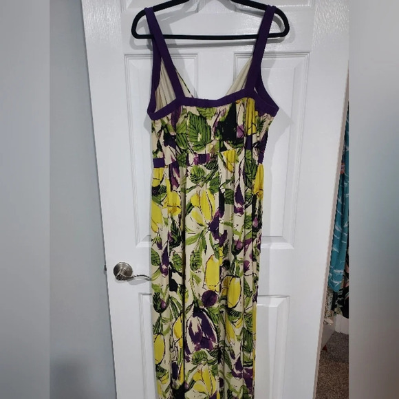 Lane Bryant Yellow, Purple and Green Floral Sleeveless Maxi Dress in Size 18/20 - Picture 8 of 12